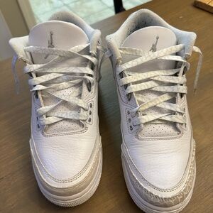 Jordan White Leather Retro Basketball Sneakers